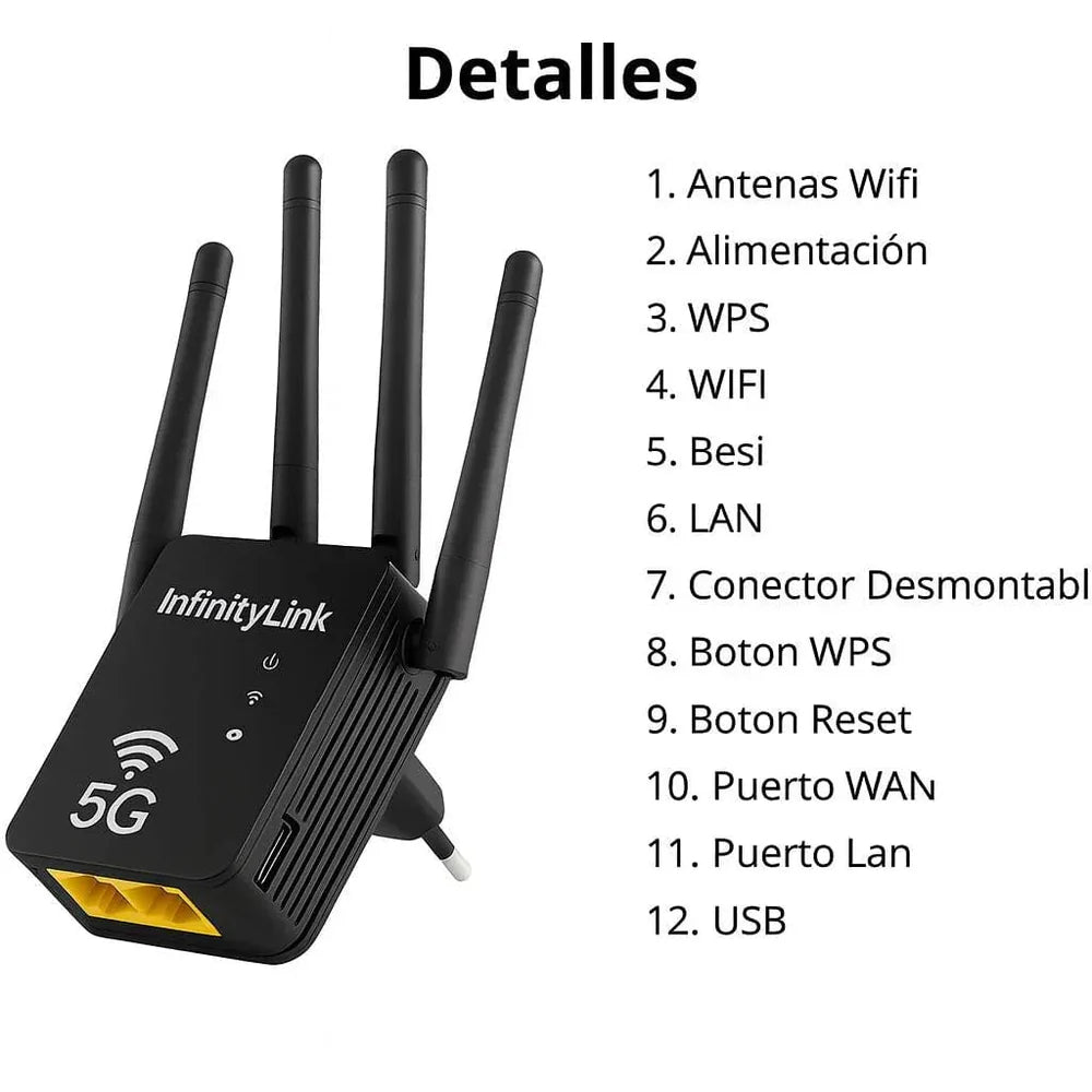 INTERNET DE ALTA VELOCIDAD EN TODA TU CASA: Repetidor Extensor Router Pix-Link Wifi